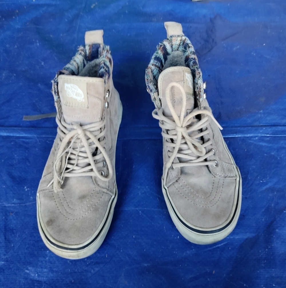 Vans High-Top Sneakers with Plaid Lining